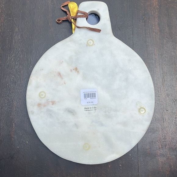 New-Anthropologie Marble and Brass Cheese Board - Picture 6 of 8